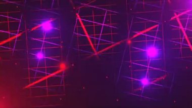 Veri merkezi, neon ve aydınlatma etkisi ile uçan, 3d render bilgisayar oluşturulan arka plan