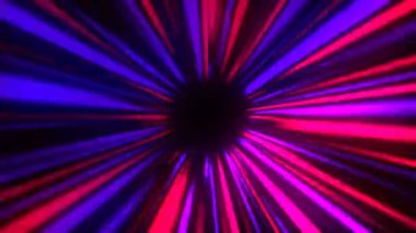 Soyut gizemli ışınlar tünel, uzay ve zamanda hareket, uzaybozulma, 3d render