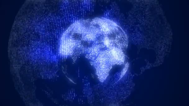 Globale Technologie Weltkarte, Globus Weltkarte Symbol, 3D Renderhintergrund — Stockvideo
