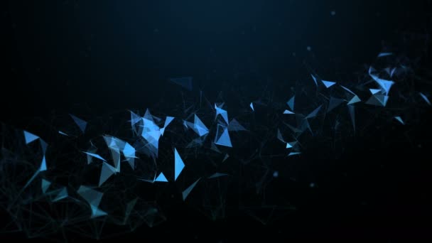 Abstrakt polygonal rymdbakgrund med anslutande prickar och linjer — Stockvideo