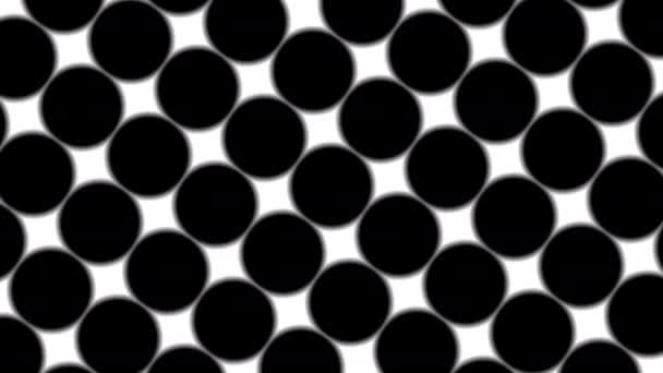 大きな黒い水玉-創造的な、 3Dレンダリング、白い背景に黒い水玉のためのシンプルなレトロなパターン — ストック動画