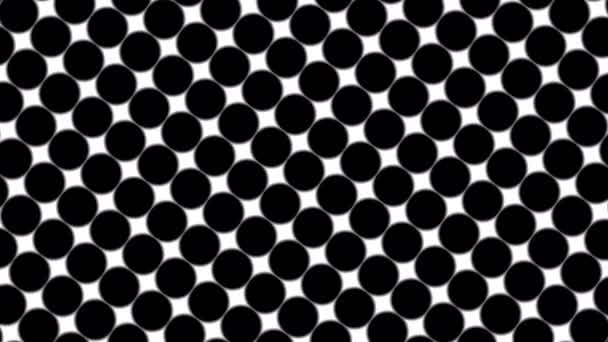 Big black polka dots - simple retro pattern for creative, 3d render, black polka dot on white background — Stock Video