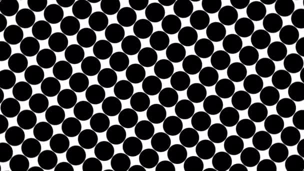Большие черные точки польки - простой ретро-рисунок для креативного 3D рендеринга, чёрная полька на белом фоне — стоковое видео