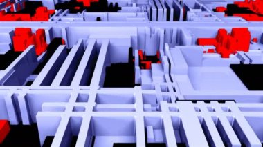 Fütüristik parlak devre closeup görünümü, 3d arka plan, bilgisayar tarafından oluşturulan içerik, Baskılı devre kartı fütüristik sunucu