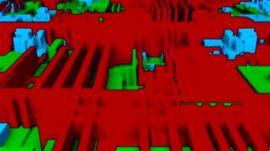Fütüristik parlak devre closeup görünümü, 3d arka plan, bilgisayar tarafından oluşturulan içerik, Baskılı devre kartı fütüristik sunucu