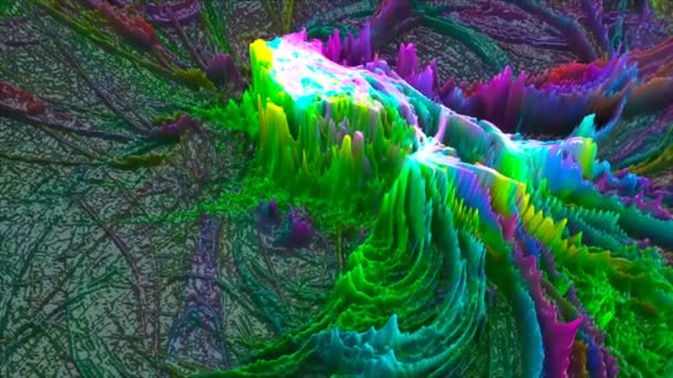 Helder topografisch modern 3D-oppervlak, 3D-rendering, computer genereren achtergrond — Stockvideo