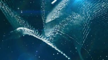 DOF parçacıklar, güzel dalgalı yüzeyi kumaş etkisi, 3d render, bilgisayar işleme soyutlama ile