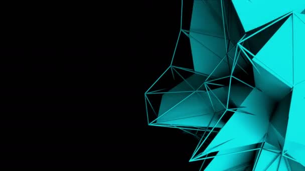 3D rendering Fractal object met mesh grid, abstracte moderne achtergrond, computer gegenereerd — Stockvideo