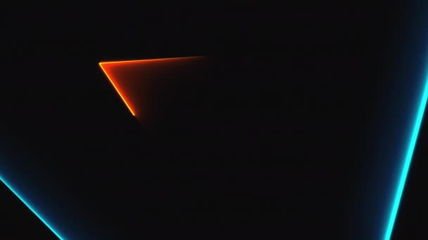 Nombreux triangles néons dans l'espace, fond abstrait généré par ordinateur, rendu 3D 