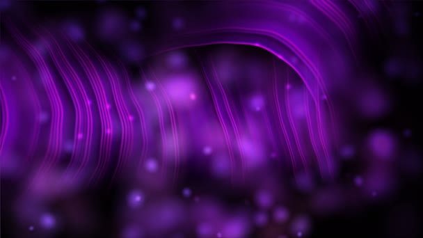 Фіолетова повітряна абстракція з вогнями, пучками, лініями, розмитими колами, 3d рендеринговим комп'ютером, створеним на фоні — стокове відео