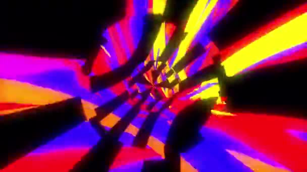 Dynamic Bright glich video of effect van beweging in de lichte ruimte, 3D render computer gegenereerde achtergrond — Stockvideo