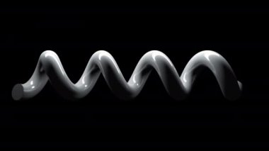 Basit 3d spiral şekil uzayda, 3d oluşturulmuş bilgisayar oluşturma arkaplanı