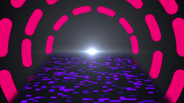 3D-abstrakte Technologie - wie Weg, Tunnel und Sonne, moderner Hintergrund, computergeneriert — Stockvideo