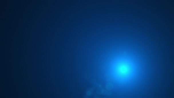 Schöne blaue glühende Bokeh, geringe Schärfentiefe, computergenerierter abstrakter Hintergrund, 3D-Renderhintergrund — Stockvideo