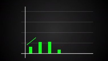 Yükselen ok, finansal tahmin grafiği, 3d render bilgisayar oluşturulan büyüyen çubuk grafiği