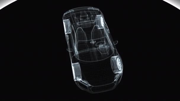 Abstrato carro moderno transparente, 3d renderizar computador gerado fundo — Vídeo de Stock