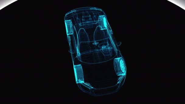 Abstrait transparent voiture moderne, 3d rendu arrière-plan généré par ordinateur — Video