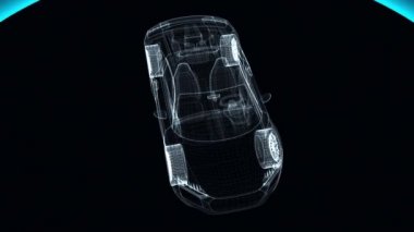 Soyut şeffaf modern araba, 3d render bilgisayar oluşturulan arka plan