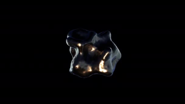 Splash van zwarte vloeistof zoals olie, 3D render computer gegenereerde achtergrond voor creatieve — Stockvideo
