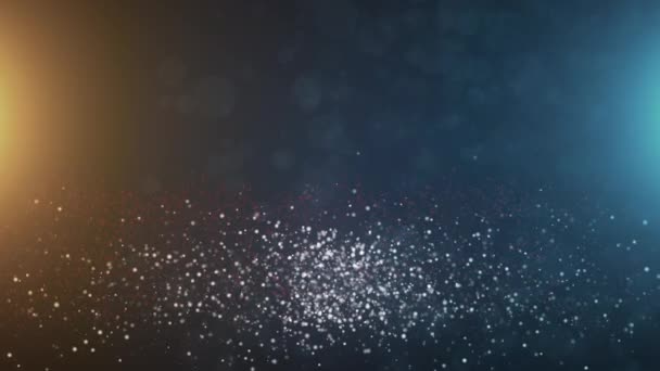 Абстрактные винтажные частицы боке в пространстве со светом, сгенерированные компьютером абстрактный фон, 3D рендеринг — стоковое видео
