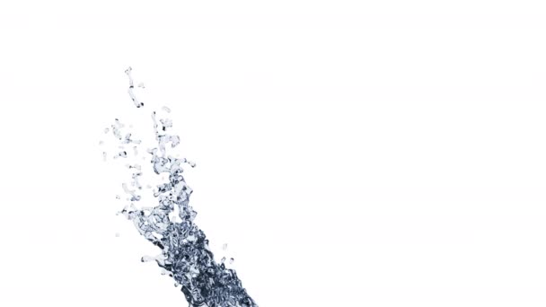 Dejando caer el flujo de agua pura y transparente, 3d renderizar fondo generado por ordenador — Vídeo de stock
