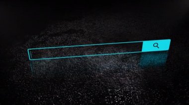 Yüzeyde boş basit web arama çubuğu, internet reklam için dekorasyon, 3d render fon, bilgisayar üreten