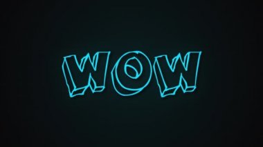 Komik metin Wow solucanlar gibi çerçeve ile, 3d render arka plan, bilgisayar mutlu yaratıcı için fon oluşturulan