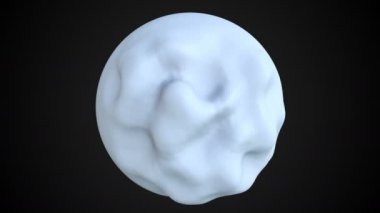 Deplasman ile 3d soyut küre karanlık uzayda, 3d render bilgisayar oluşturulan arka plan