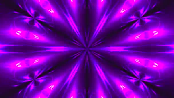 Abstraktní symetrie kaleidoskop - světla fraktál, 3d vykreslení pozadí, počítač generování pozadí — Stock video