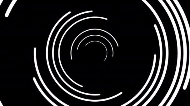 Abstrakta geometriska vita linjer, spiral roterande linjer, datorgenererade bakgrund, 3d render bakgrund — Stockvideo