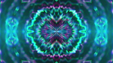 Mandala süs gibi soyut simetri kaleydoskop, 3d render fon, bilgisayar üreten
