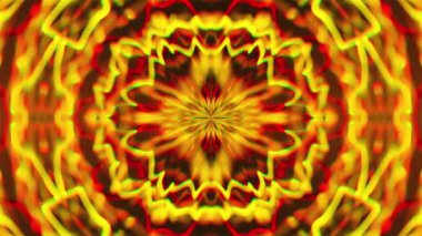 Mandala süs gibi soyut simetri kaleydoskop, 3d render fon, bilgisayar üreten