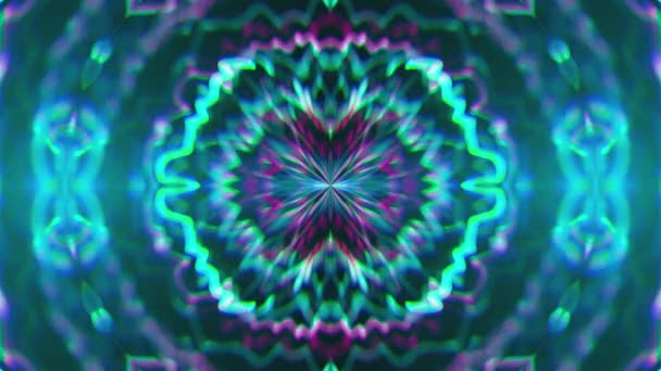 Mandala süs gibi soyut simetri kaleydoskop, 3d render fon, bilgisayar üreten — Stok video