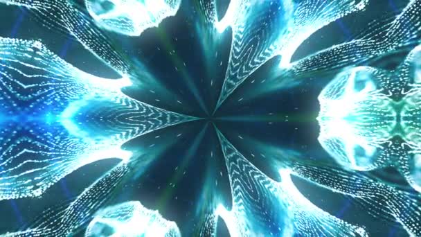 Belo caleidoscópio abstrato flor fractal, 3d renderizar pano de fundo, computador gerando fundo — Vídeo de Stock