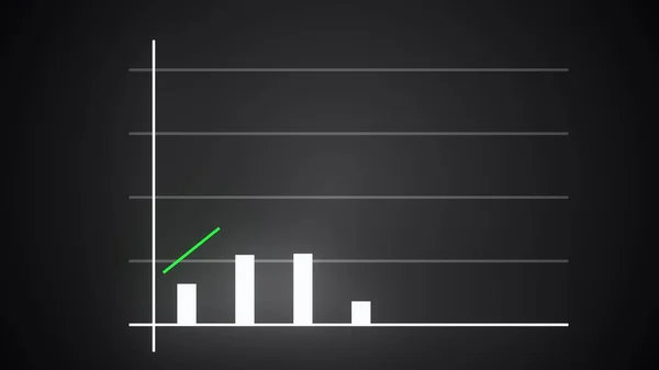 Growing bar graph with rising arrow, financial forecast graph, 3d render computer generated