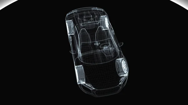 Abstrait transparent voiture moderne, 3d rendu arrière-plan généré par ordinateur — Photo
