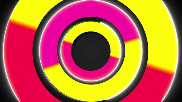 Cerchi colorati 3d, forme di colpo, 3d rendering computer generato sfondo — Foto Stock