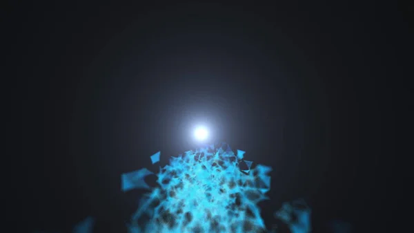 공간에서 기술 추상화, 빛과 긴 꼬리를 발견, 3D 렌더링 컴퓨터 생성 배경 — 스톡 사진