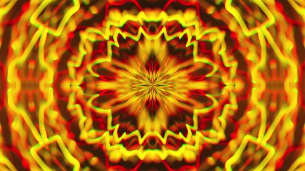 Abstrakte Symmetrie-Kaleidoskop wie Mandala-Ornament, 3D-Rendering-Hintergrund, Computergenerierung — Stockfoto