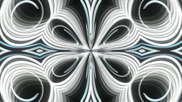 Анотація красивого фону калейдоскопа зі світяться лініями, як пелюстки, 3d візуалізація комп'ютера, створеного фоном — стокове фото