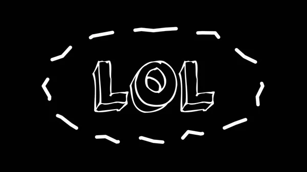 Αστείο κείμενο lol με καρέ σαν σκουλήκια, 3D απόδοση φόντου, υπολογιστή που δημιουργείται φόντο για ευτυχισμένο δημιουργικό — Φωτογραφία Αρχείου