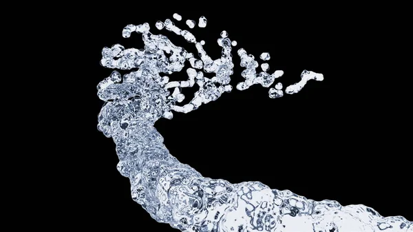 Goccia flusso d'acqua puro e trasparente, 3d renderizza lo sfondo generato dal computer — Foto Stock