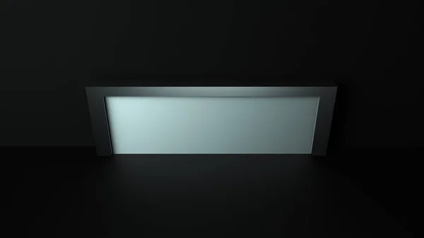 Renderização 3d com forma, superfície com reflexão, abstração de interiores, fundo gerado por computador — Fotografia de Stock