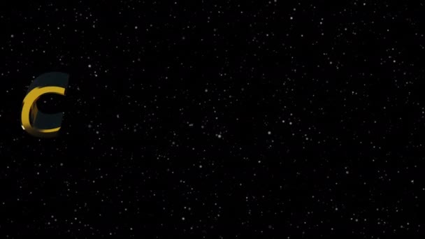 Texto dourado brilhante Parabéns com muitas estrelas, fundo moderno para férias, 3D renderização computador gerado pano de fundo — Vídeo de Stock