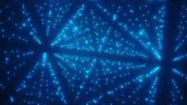 Zemin üreten bilgisayar fraktal parlayan ışıklar karanlıkta, 3d render