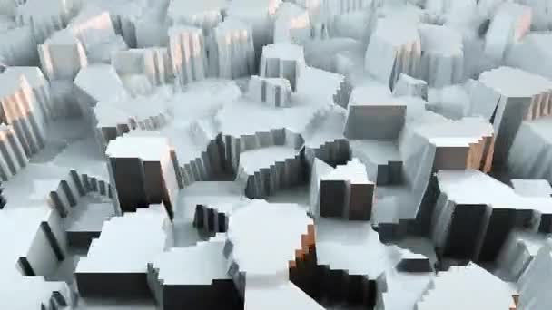 Abstraktes stilisiertes Terrain modernes 3D-Oberflächenmodell, 3D-Renderkulisse, computergenerierter Hintergrund — Stockvideo