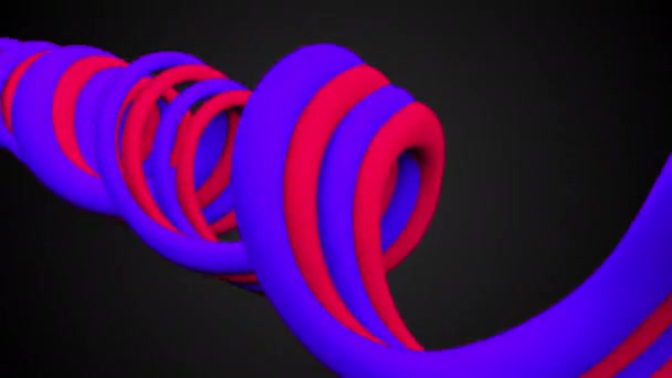 Простые восковые линии изгиба находятся в пространстве, 3D рендеринг компьютерного фона — стоковое видео