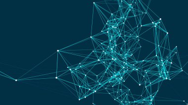 Özet bağlantıları alanındadır. Noktalar ve çizgiler bağlanma ile arka plan. Bağlantı yapısı. 3D render