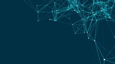 Özet bağlantıları alanındadır. Noktalar ve çizgiler bağlanma ile arka plan. Bağlantı yapısı. 3D render