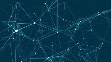 Özet bağlantıları alanındadır. Noktalar ve çizgiler bağlanma ile arka plan. Bağlantı yapısı. 3D render